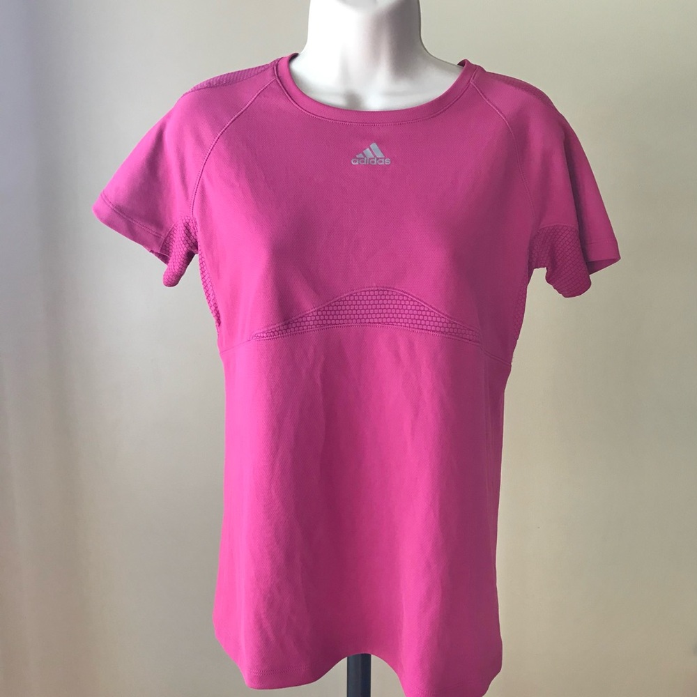 Adidas Pink Short Sleeve Performance Tee Size S